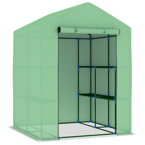 Tuinkas met schappen 143x143x195 cm staal 3