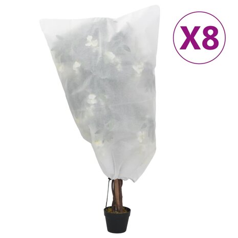 Plantenhoezen met trekkoord 8 st 70 g/m² 0,8x1,2 m 1