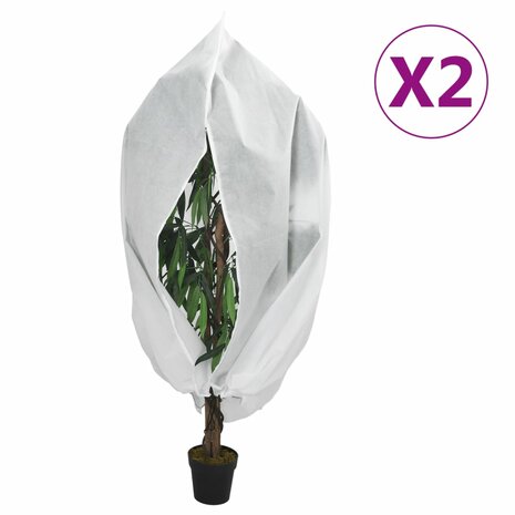 Plantenhoezen met ritssluiting 2 st 70 g/m² 3,93x3 m 1