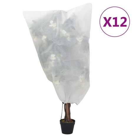 Plantenhoezen met trekkoord 12 st 70 g/m² 0,8x1 m 1