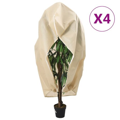 Plantenhoezen met ritssluiting 4 st 70 g/m² 3,93x3 m 1