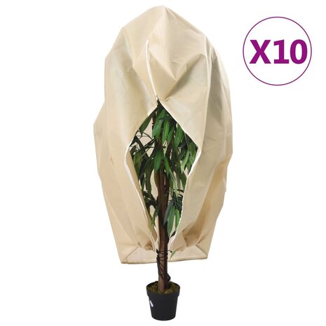 Plantenhoezen met ritssluiting 10 st 70 g/m² 3,93x3 m 1