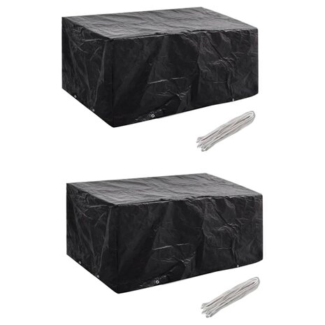 Tuinmeubelhoezen poly rattan 2 st 4-persoons 180x140 cm 1