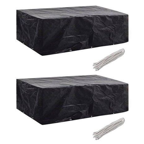 Tuinmeubelhoezen poly rattan 2 st 8-persoons 300x140 cm 1