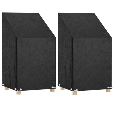 Tuinstoelhoezen 2 st met 8 oogjes 65x65x80/120 cm polyetheen 1