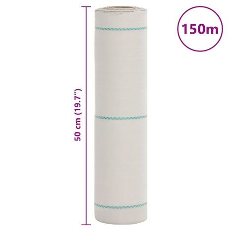 Worteldoek 0,5x150 m polypropeen wit 8