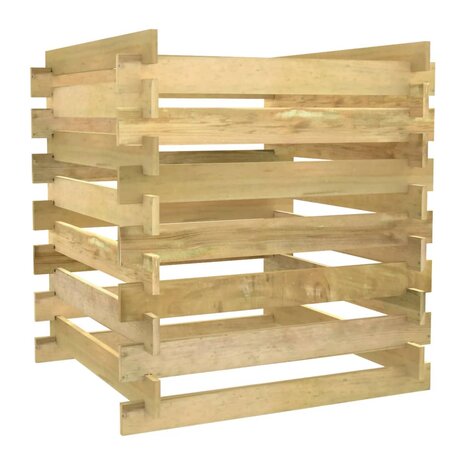 Tuincompostbak gelat 90x90x90 cm geïmpregneerd grenenhout 2