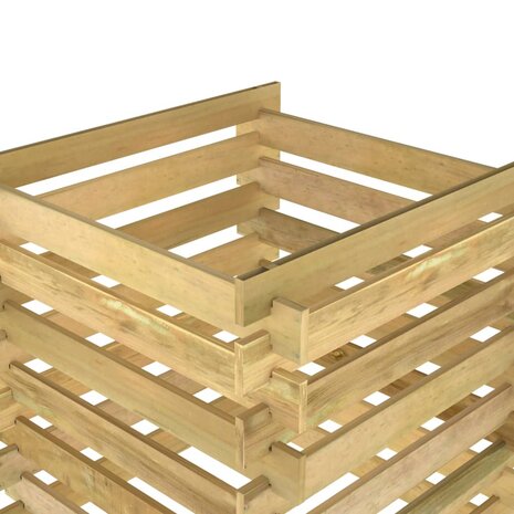 Tuincompostbak gelat 90x90x90 cm geïmpregneerd grenenhout 5