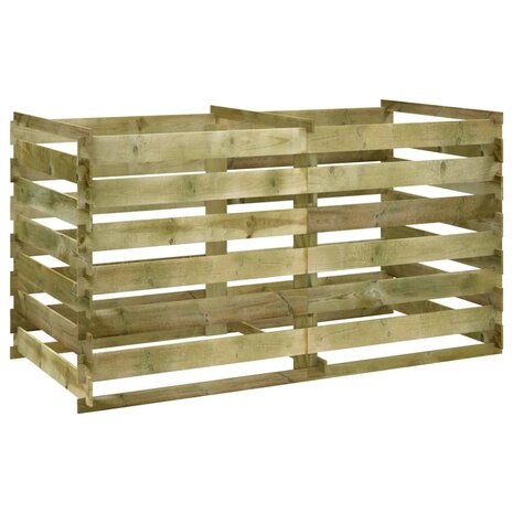 Compostbak met latten geïmpregneerd grenenhout 180x90x90 cm 2