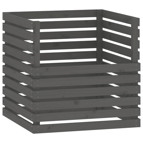 Compostbak 80x80x78 cm massief grenenhout grijs 2