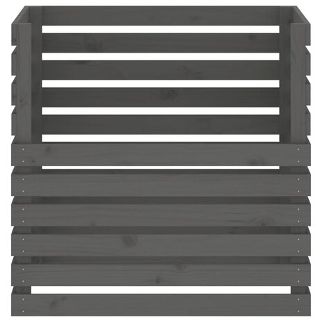 Compostbak 80x80x78 cm massief grenenhout grijs 5