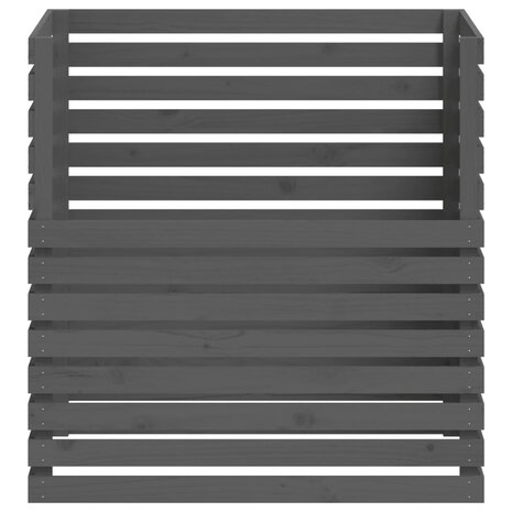 Compostbak 100x100x102 cm massief grenenhout grijs 5