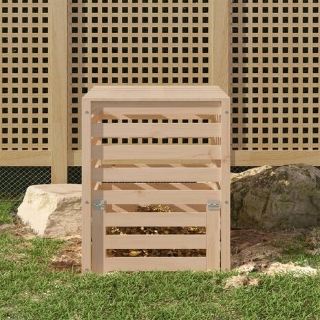Compostbak 63,5x63,5x77,5 cm massief grenenhout 1