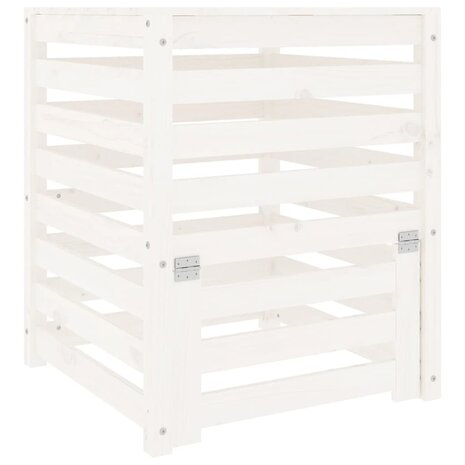 Compostbak 63,5x63,5x77,5 cm massief grenenhout wit 2