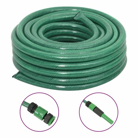 Tuinslang met koppelingsset 0,75&apos;&apos; 30 m PVC groen 1
