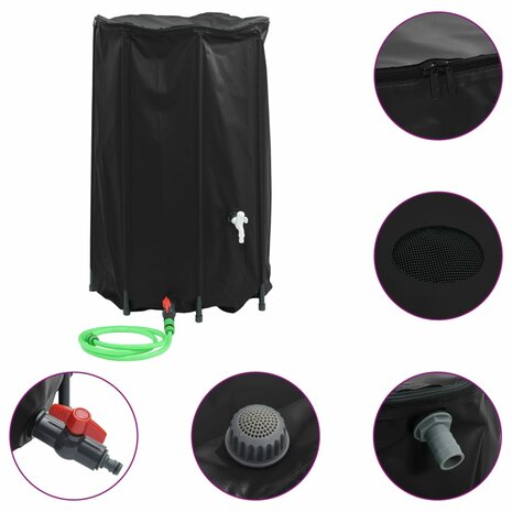 Watertank met kraan opvouwbaar 500 L PVC 2