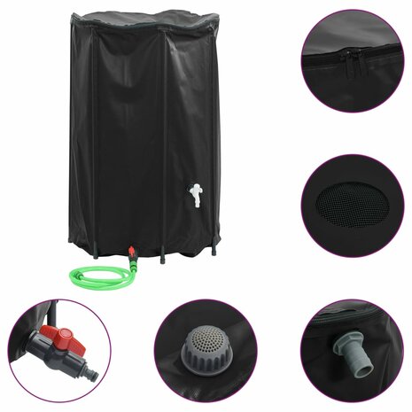 Watertank met kraan opvouwbaar 1000 L PVC 2