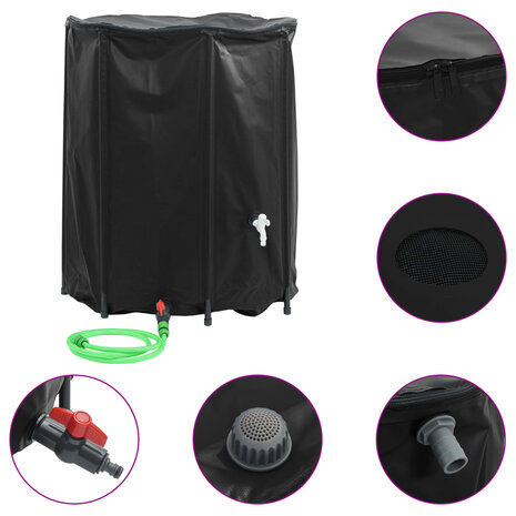 Watertank met kraan opvouwbaar 1250 L PVC 2
