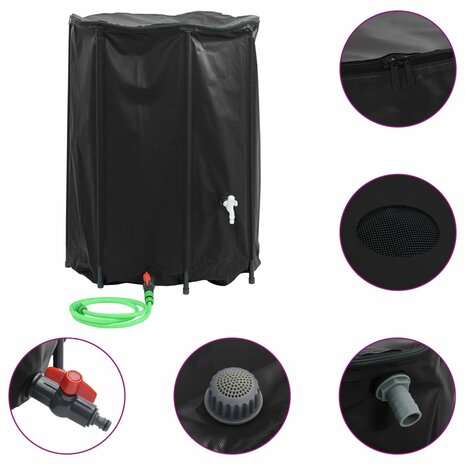 Watertank met kraan opvouwbaar 1350 L PVC 2