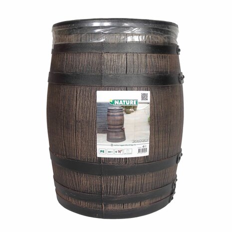 Nature Regenton met hout-look 50 L 38x49,5 cm bruin   2