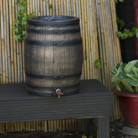 Nature Regenton met hout-look 50 L 38x49,5 cm bruin   4