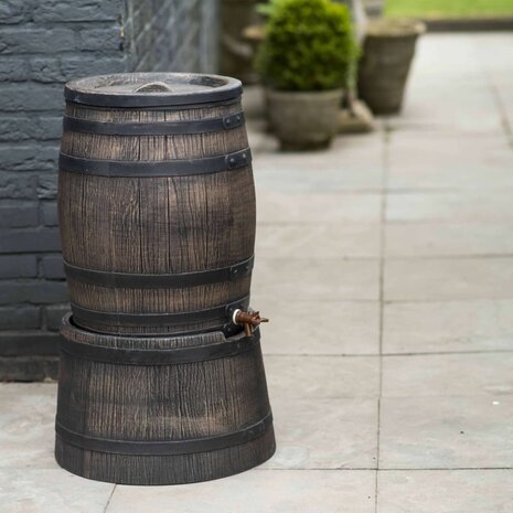 Nature Regenton met hout-look 50 L 38x49,5 cm bruin   7