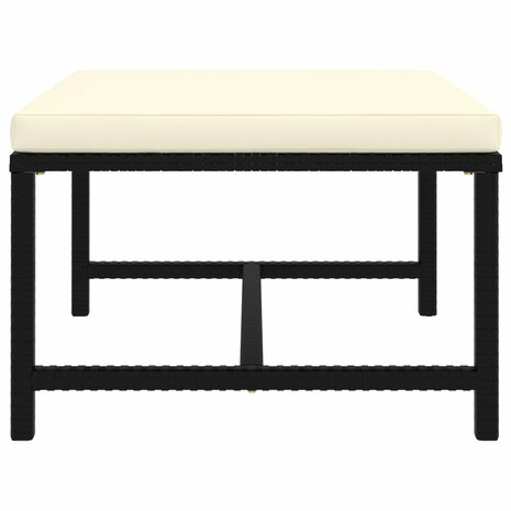 Voetensteun sectioneel met kussen poly rattan zwart 3