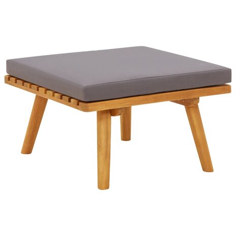 Tuinvoetenbank met kussen 60x60x29 cm massief acaciahout 1