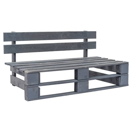 Tuinbank pallet met zandkleurige kussens grenenhout 3