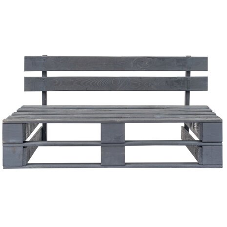 Tuinbank pallet met zandkleurige kussens grenenhout 4
