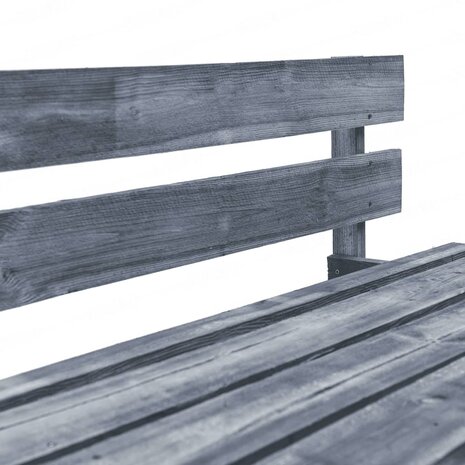 Tuinbank pallet met grijze kussens grenenhout 5