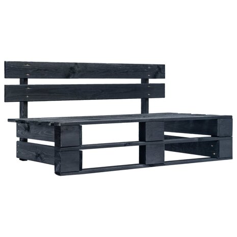 Tuinbank met zandkleurige kussens pallet grenenhout 3