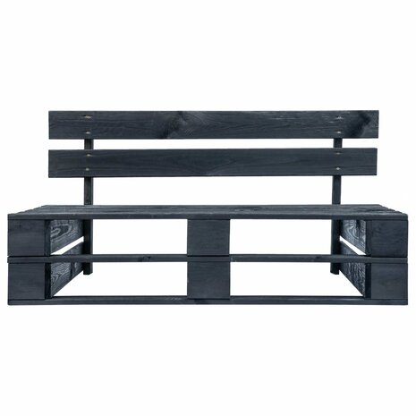Tuinbank met zandkleurige kussens pallet grenenhout 4