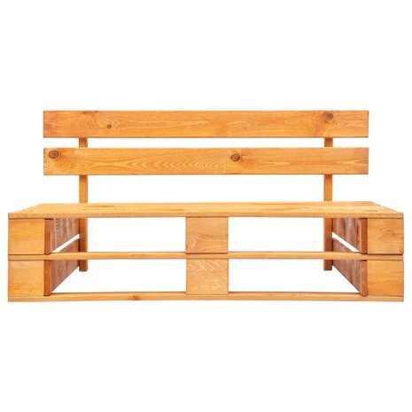 Tuinbank pallet met zandkleurige kussens grenenhout 4
