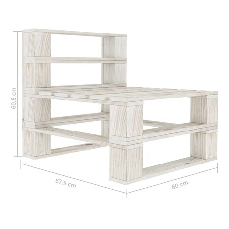 Tuinmiddenbank met crèmekleurige kussens pallet hout 8