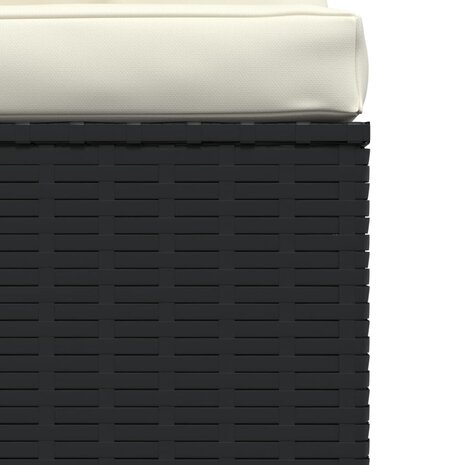 Tuinmiddenbank met kussens poly rattan zwart 6
