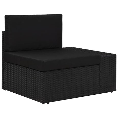 Hoekbank met linkerarmleuning sectioneel poly rattan zwart 1