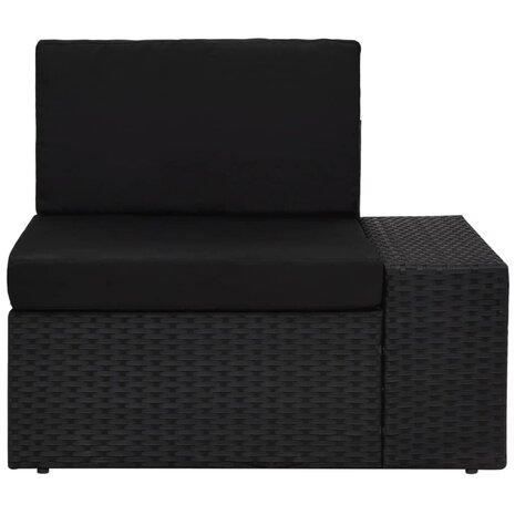 Hoekbank met linkerarmleuning sectioneel poly rattan zwart 2