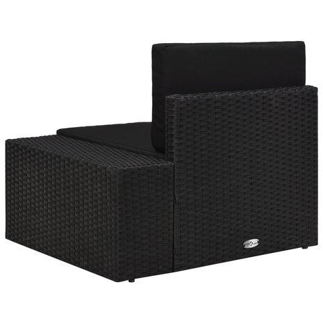 Hoekbank met linkerarmleuning sectioneel poly rattan zwart 4