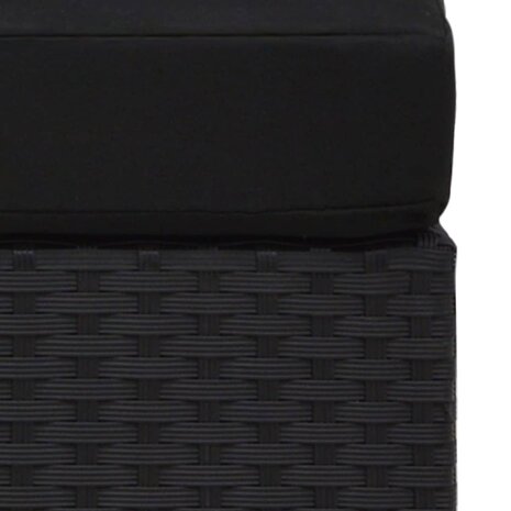 Hoekbank met linkerarmleuning sectioneel poly rattan zwart 6