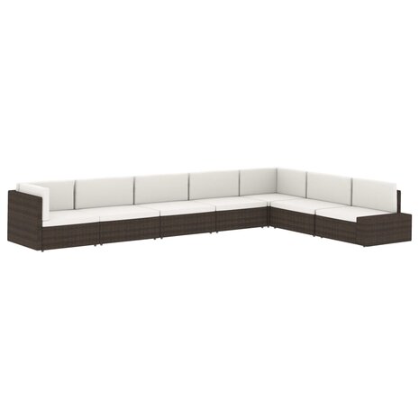 Hoekbank met linkerarmleuning sectioneel poly rattan zwart 9