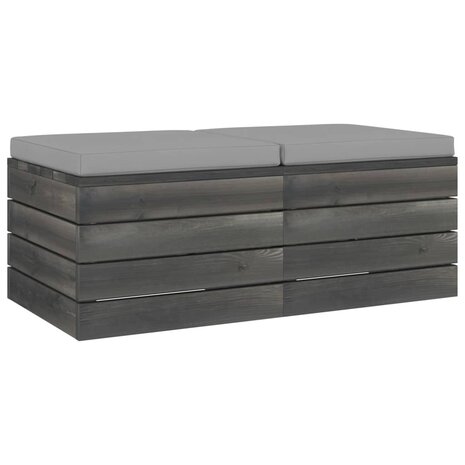 Tuinhockers 2 st met kussens pallet massief grenenhout 2