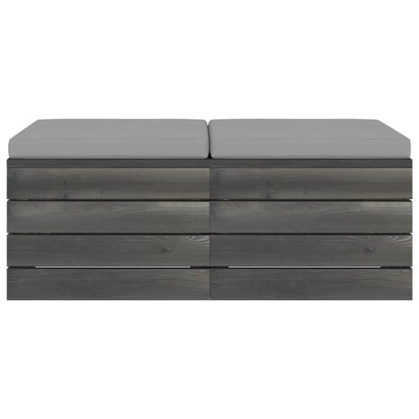 Tuinhockers 2 st met kussens pallet massief grenenhout 3