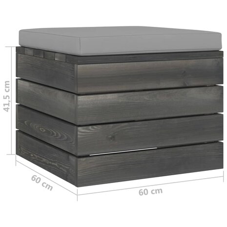 Tuinhockers 2 st met kussens pallet massief grenenhout 8