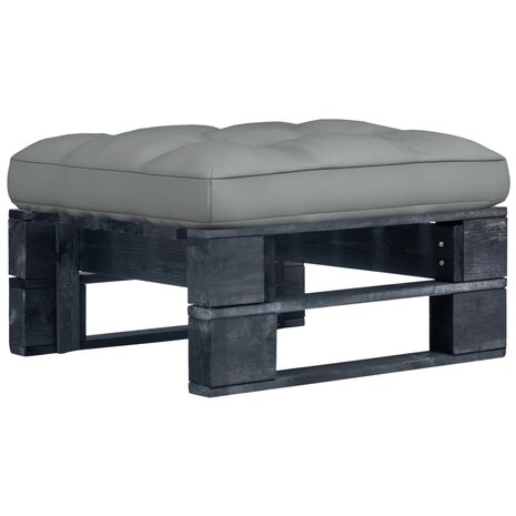 Tuinhocker pallet zwart geïmpregneerd grenenhout 1