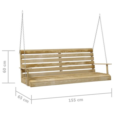 Schommelbank 155x65x60 cm geïmpregneerd grenenhout 6