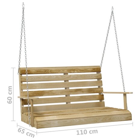 Schommelbank 110 cm geïmpregneerd grenenhout 6