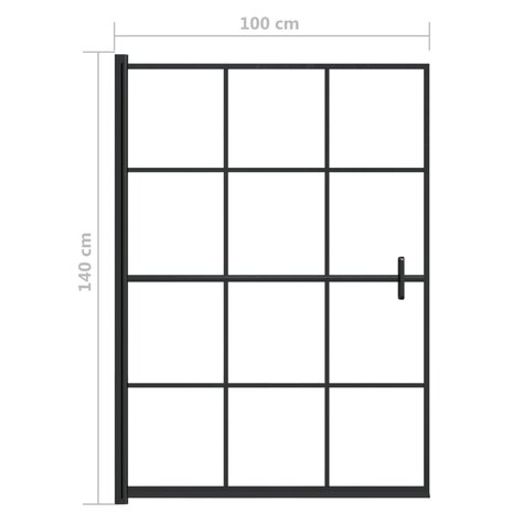 Douchewand 100x140 cm ESG zwart 5