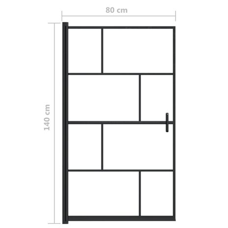 Douchewand 80x140 cm ESG zwart 5
