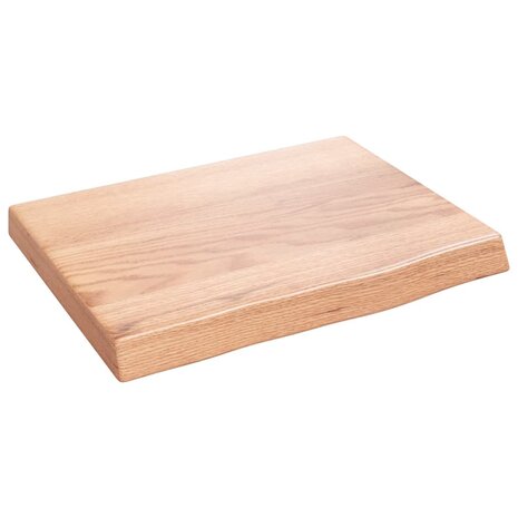 Wastafelblad 40x30x(2-4) cm behandeld massief hout lichtbruin 2